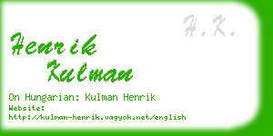 henrik kulman business card